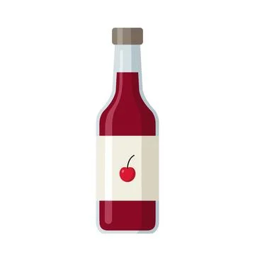 Cherry juice bottle vector illustration Stock-Illustration