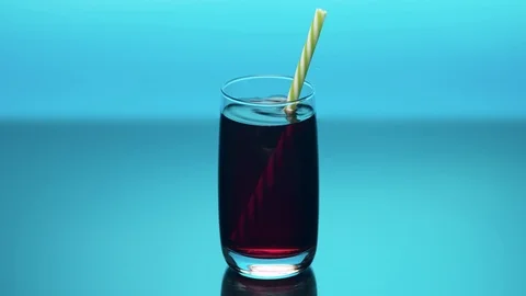 Cherry juice in the glass Stock Footage 124573712