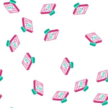Cherry juice isometric icon seamless pattern Stock Illustration