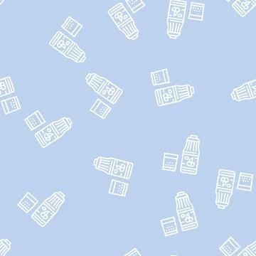 Cherry juice line seamless pattern Stock Illustration