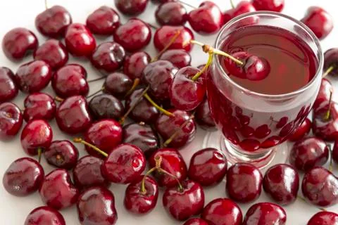 Cherry juice Stockfoto's