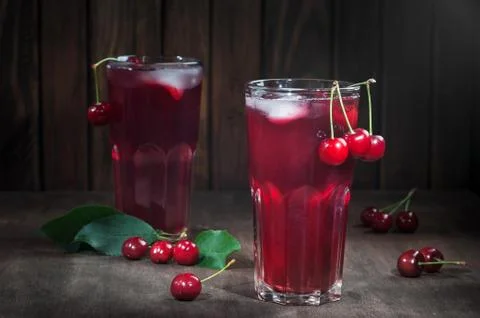 Cherry juice 스톡 사진