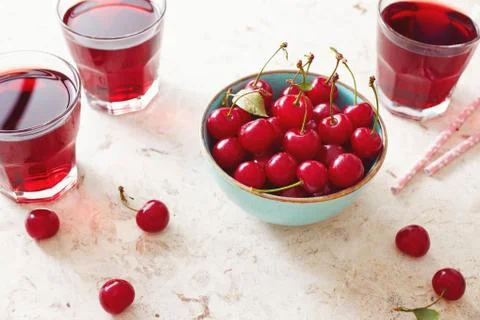 Cherry Juice Stock Photos