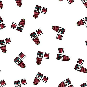 Cherry juice vector seamless pattern 스톡 일러스트