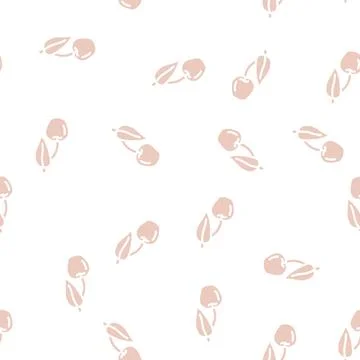 Cherry leaf glyph vector seamless pattern 스톡 일러스트