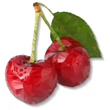 Cherry with a leaf Stock Illustration