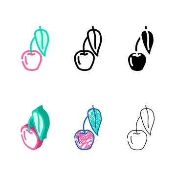 Cherry leaf pack color icon vector Stock Illustration