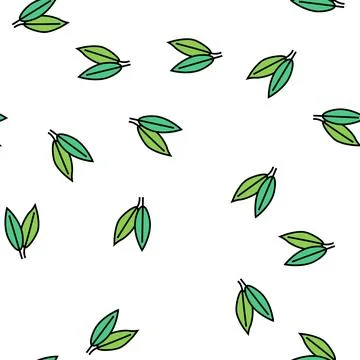 Cherry leaf vector seamless pattern Stock Illustration