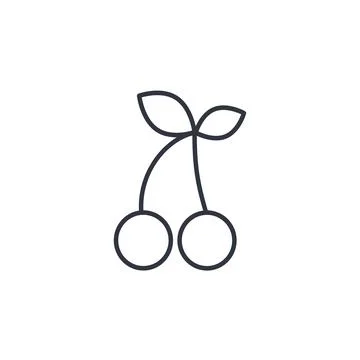Cherry line icon isolated vector illustration Stock Illustration