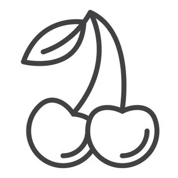 Cherry line icon, outline vector sign 스톡 일러스트