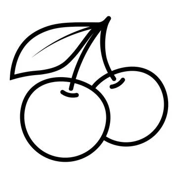 Cherry line icon, outline vector sign, linear pictogram isolated on white Stock Illustration