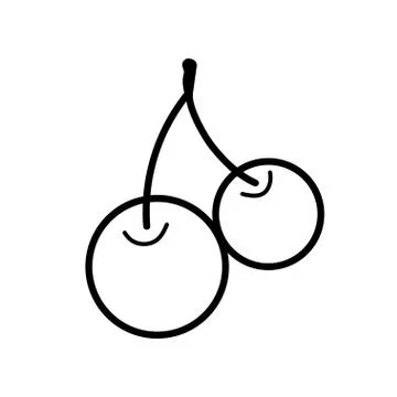 Cherry line icon on a white background Stockillustratie