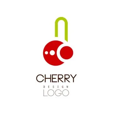 Cherry logo design, creative template can be used for cafe, bar, club, store Stock Illustration