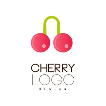 Cherry logo design, creative template for cafe, bar, club, store, package, price Stock Illustration