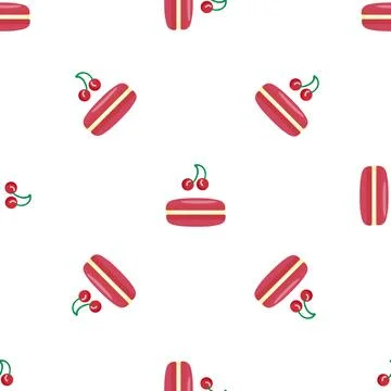 Cherry macaroon pattern seamless vector 스톡 일러스트