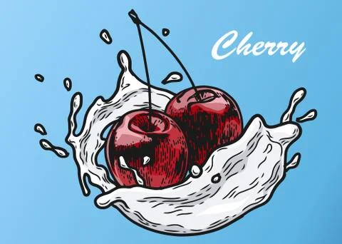 Cherry milk color Stock Illustration