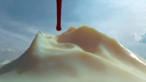 Cherry Mountain. Abstract / absurdist animation. Stock Footage 81327752