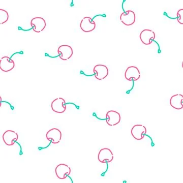 Cherry one whole vector seamless pattern Stock Illustration