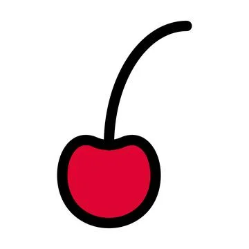 Cherry outline icon. Editable stroke. Vector graphics Stock Illustration