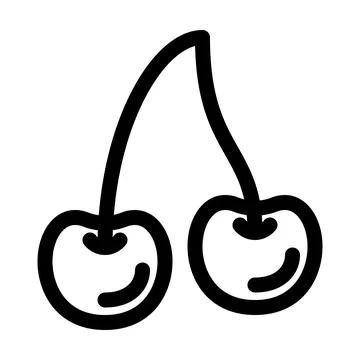 Cherry outline icon. Vector graphics Stock Illustration