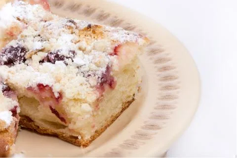 Cherry pastries served on the plate Stock Photos