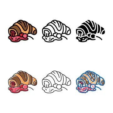 Cherry pastry color icon vector types Stockillustratie