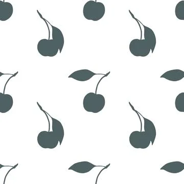 Cherry pattern design featuring watercolor elements for textile and wrappin.. Illustrazione stock