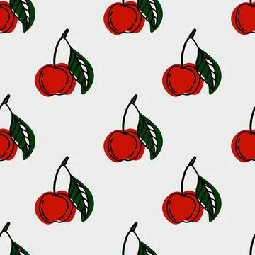 Cherry pattern design perfect for textiles and packaging Illustrazione stock