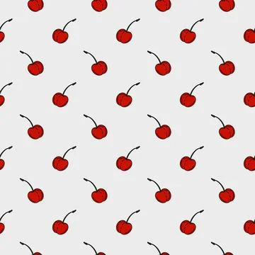 Cherry pattern design for textile and wrapping paper Stock Illustration