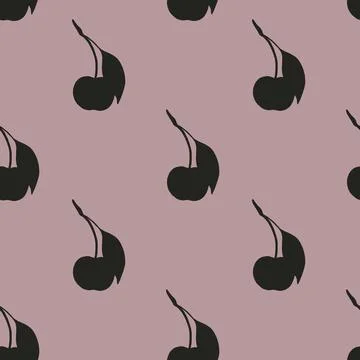 Cherry pattern design in watercolor style for textile and wrapping applicatio Stock Photos