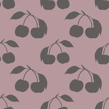 Cherry pattern design in watercolor for textile and wrapping paper Stock Photos