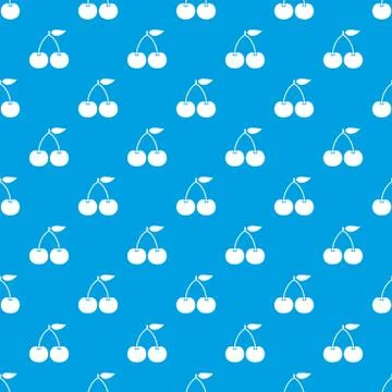 Cherry pattern seamless blue 스톡 일러스트