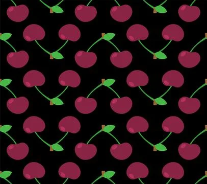Cherry pattern seamless. Cherries background. Ornament of kids fabric Illustrazione stock