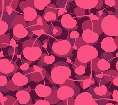 Cherry pattern seamless. Cherries background. Ornament of kids fabric Illustrazione stock