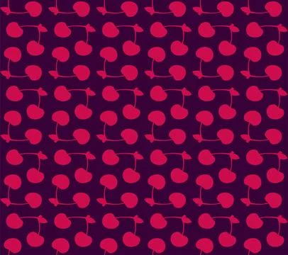 Cherry pattern seamless. Cherries background. Ornament of kids fabric Stock Illustration