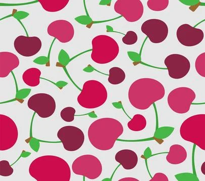 Cherry pattern seamless. Cherries background. Ornament of kids fabric Illustrazione stock