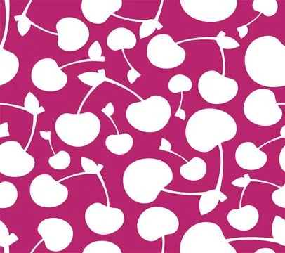Cherry pattern seamless. Cherries background. Ornament of kids fabric Illustrazione stock