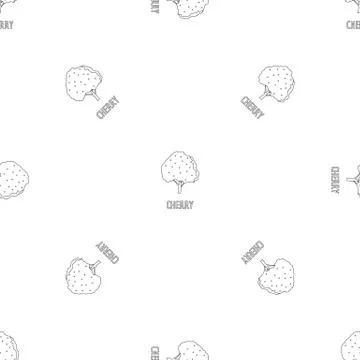 Cherry pattern seamless vector Stock Illustration
