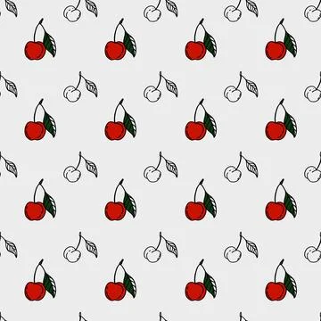Cherry pattern textile design for versatile wrapping and packaging solutions Stock Illustration