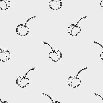 Cherry pattern textile design for wrapping and packaging uses in crafts and.. Stock Illustration