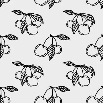 Cherry pattern textile design for wrapping and packaging Illustrazione stock