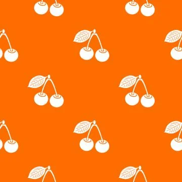 Cherry pattern vector orange Stock Illustration
