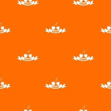 Cherry pattern vector orange Stockillustratie