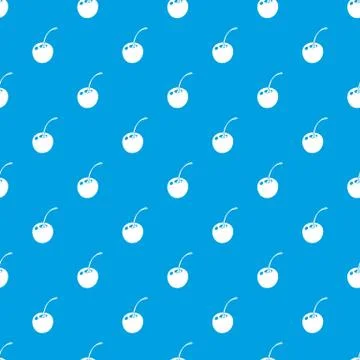 Cherry pattern vector seamless blue Stock Illustration