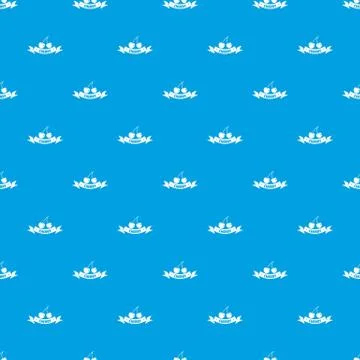 Cherry pattern vector seamless blue Stock Illustration