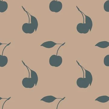 Cherry pattern in watercolor style for textile and packaging design Stock Photos