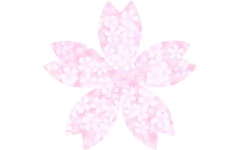 Cherry petals with a cherry blossom pattern Illustrazione stock