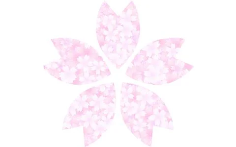 Cherry petals with a cherry blossom pattern Illustrazione stock