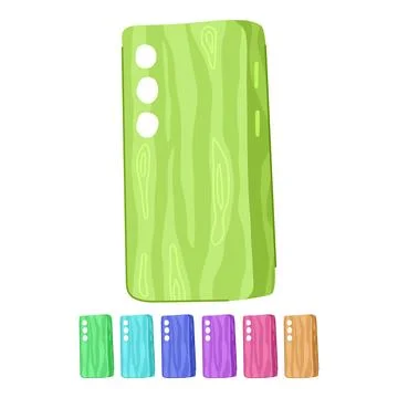 Cherry phone case wooden vector cartoon graphic Stock Illustration
