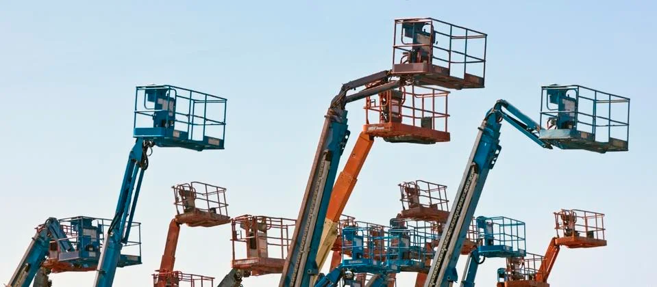 Cherry picker baskets Stock Photos